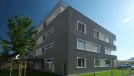            Moderne 2-Zimmerwohnung mit Terrasse, Garten und Tiefgaragenplatz in Gisingen
    